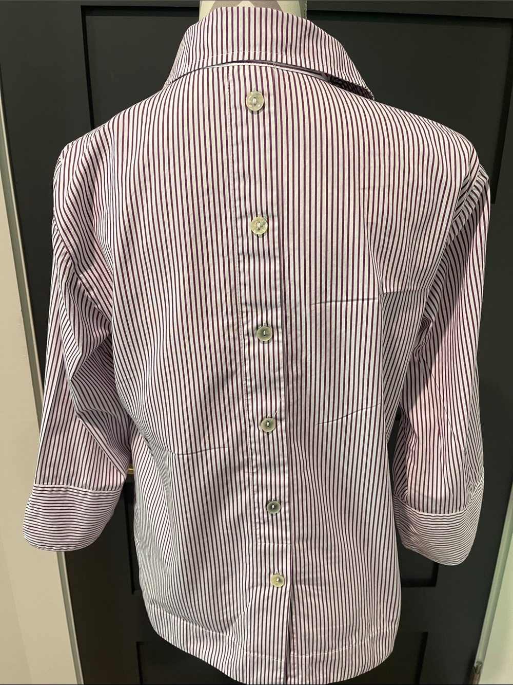 Hinson Wu Luxury Designer Aileen Striped Button Blouse Size S - Picture 7 of 8
